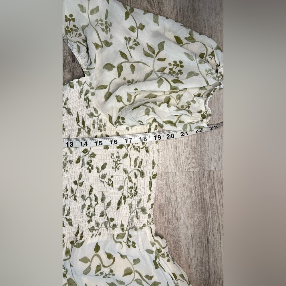 Reformation Floral Green Dress Size 3X - Picture 8 of 14